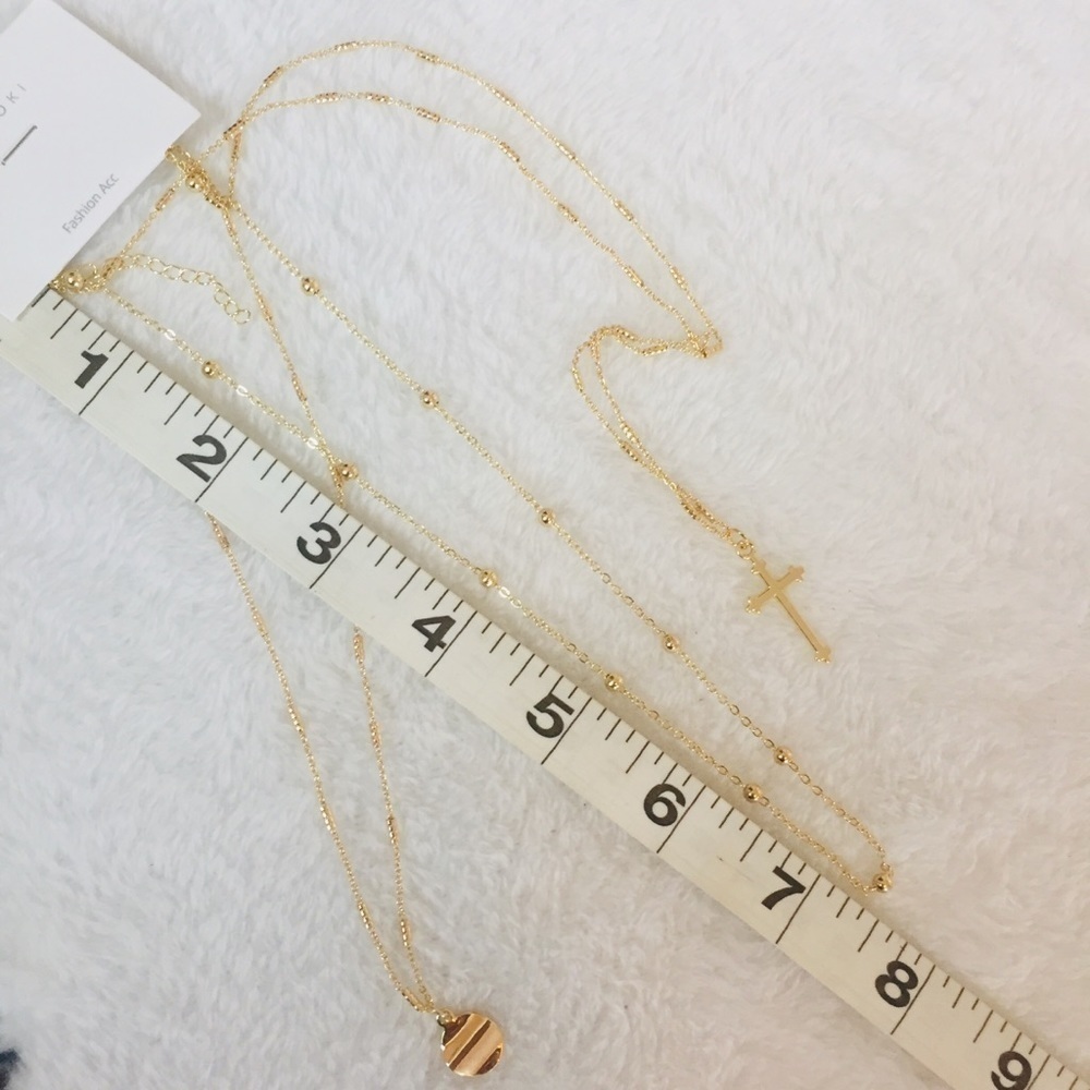 Gold-Tone Three-rows choker & Necklace - Picture 7 of 8